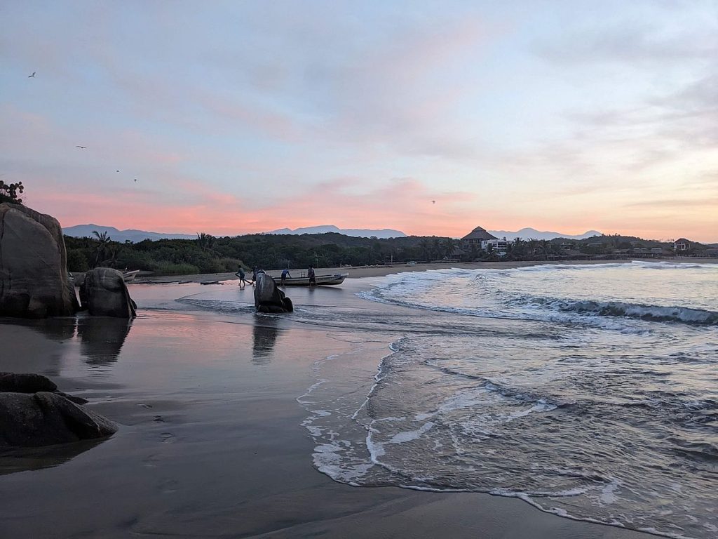 Sunrise at the mouth of the Río Coyula.